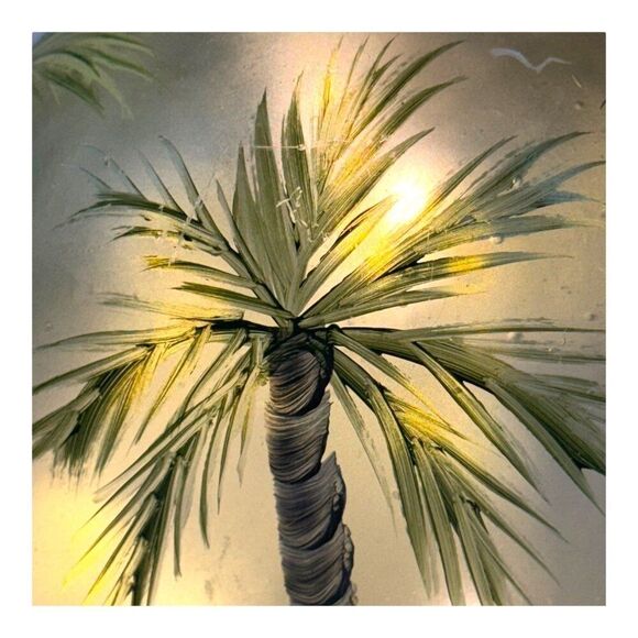 Patron Bottle With Palm Tree Design & Lights Tropical Beach House Decor Bathroom - Picture 4 of 5